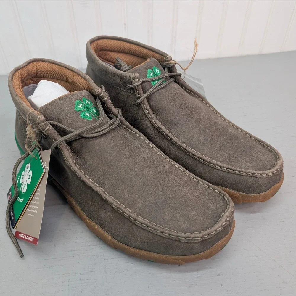 Twisted X Chukka Driving Moc Mens 11M Taupe/Green The 4H Collection MDM0102 New